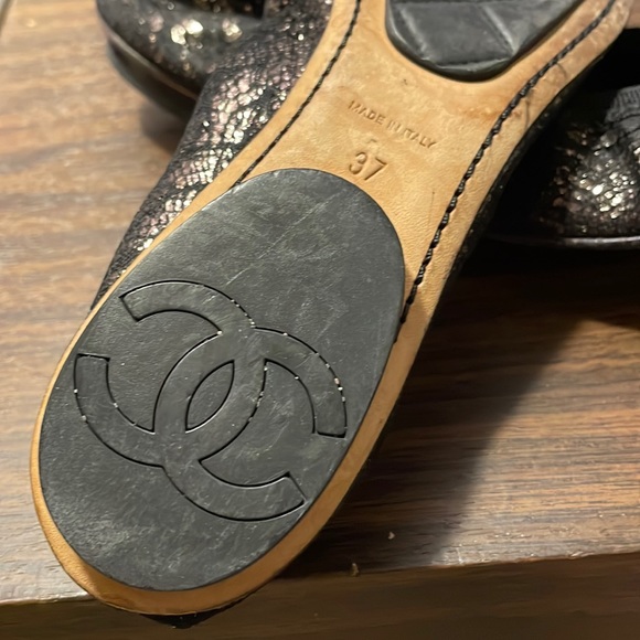 Chanel Metallic Sparkle Flats. Women’s Euro size 37 / Us 7 - Picture 6 of 6